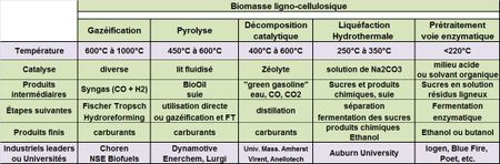Comment s’y retrouver dans les divers procédés conduisant de la biomasse à un biocarburant