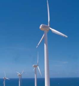 Paysage éolien en mer du Nord