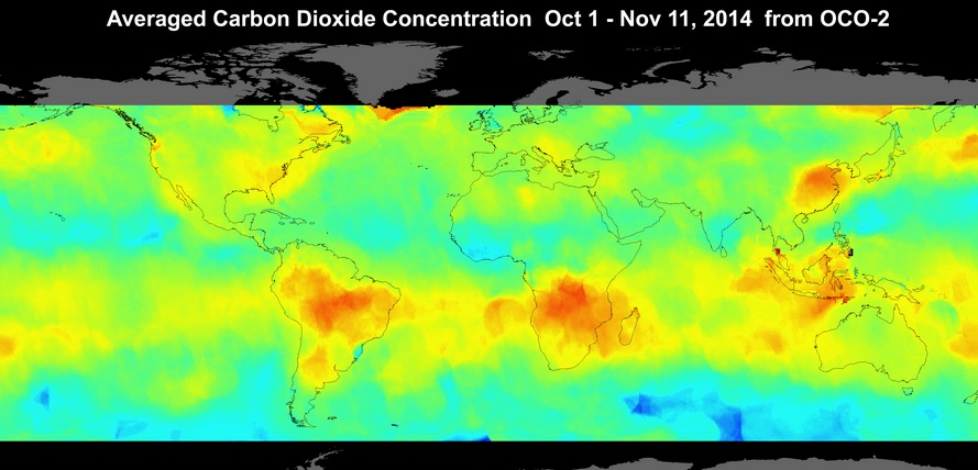 Les principales sources de CO2 s’alignent sur l’équateur