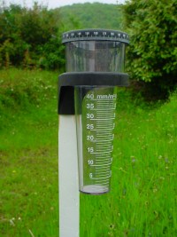 Un pluviomètre au jardin