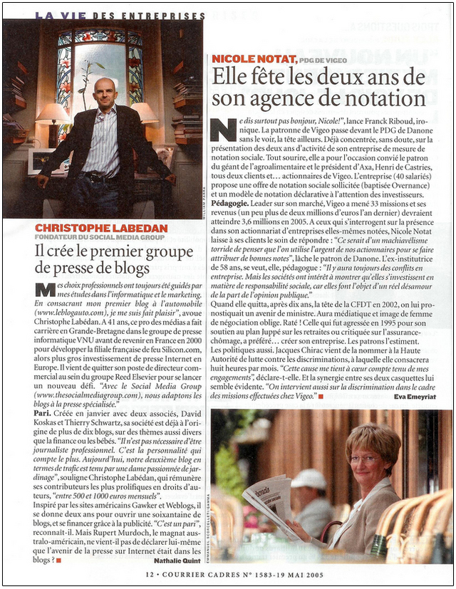 Le blog jardin , dans « le Courrier Cadres »