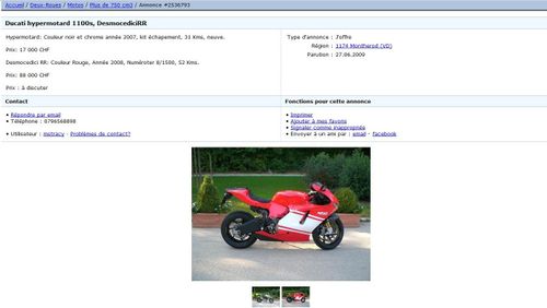 Avis aux amateurs, M. Schumacher vend Desmo et Hypermotard.