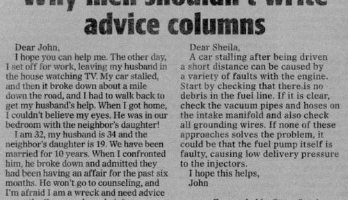 Tech advice: Check the engine and check out of there