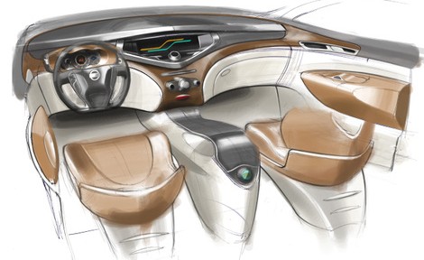 Nissan has released an interior sketch of the Forum concept car